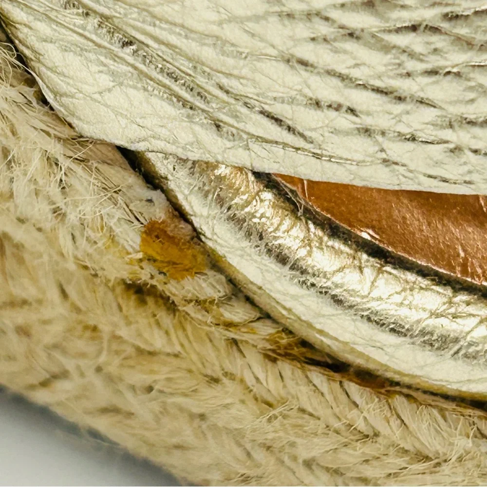 Ted Baker Metallic Gold Espadrille Wedge Sandals